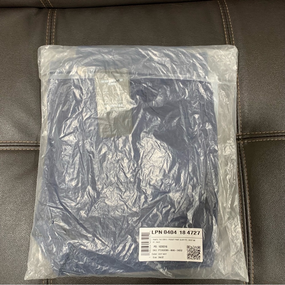 NEW Fabletics Pants Mens 34x32 Navy The Don 5 Pocket Slim Stretch Chino - Picture 2 of 10